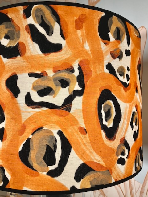 Abat-jour orange à motif animalier