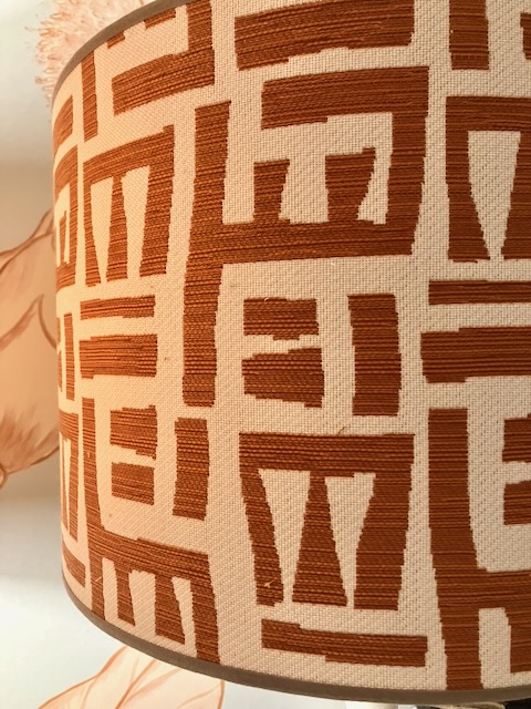 Abat-jour terracotta à motif graphique