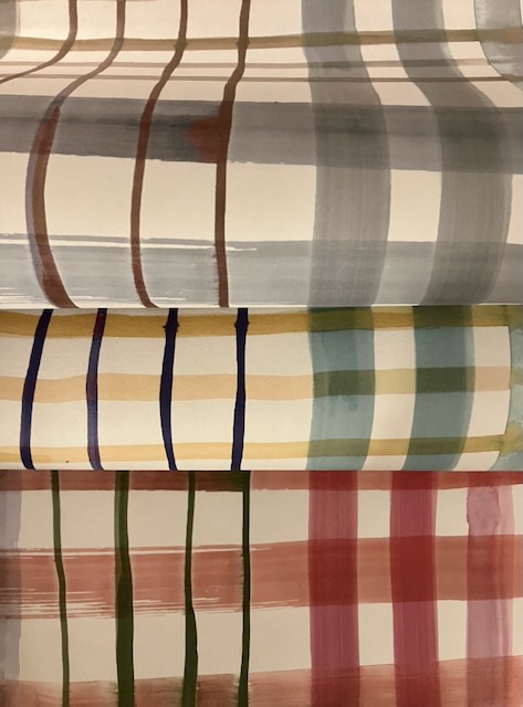 Lins à carreaux pastel, tombé souple