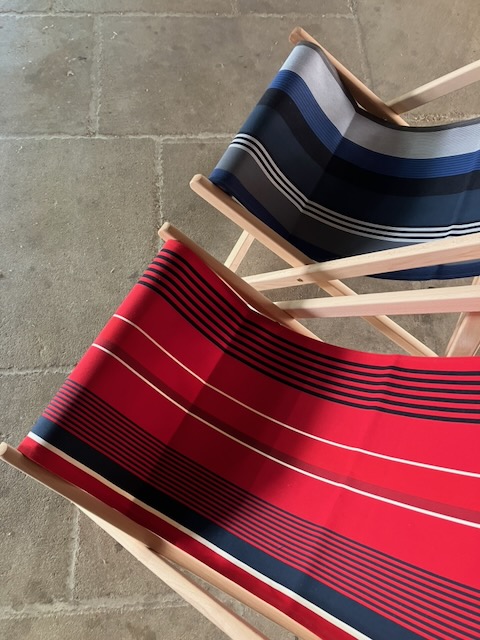 Chiliennes en toile rayée pour l'extérieur